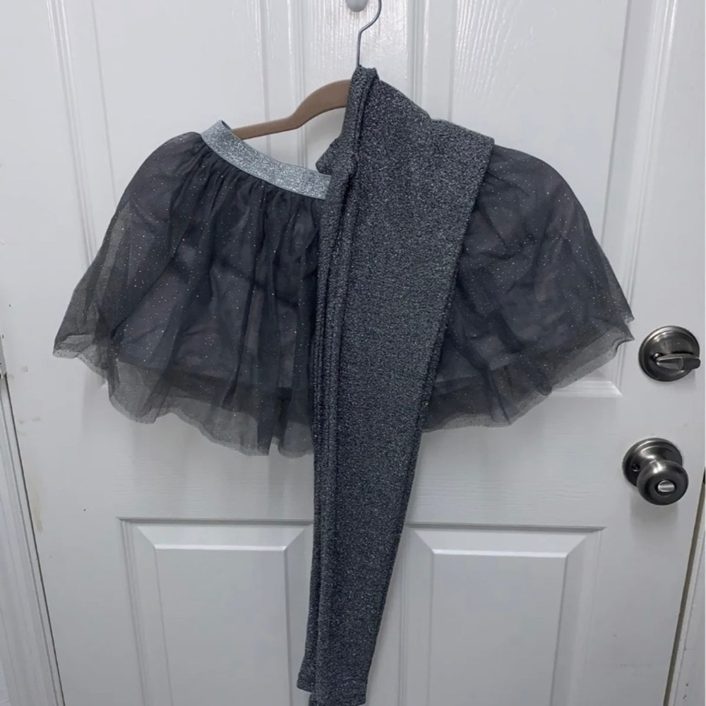 Silver Skirt with Leggings